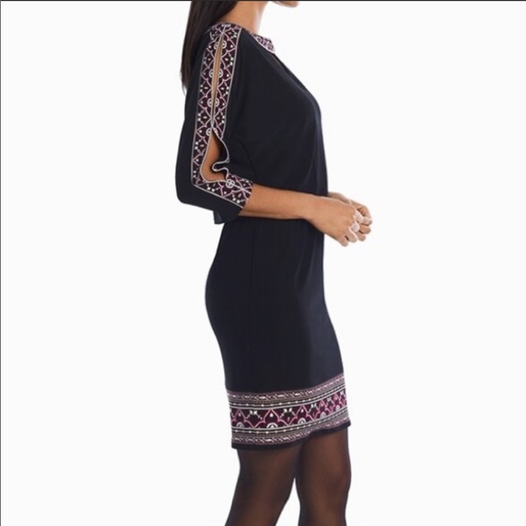 WHBM Blouson Dress with Peek-a-boo Sleeves XS - Picture 2 of 13